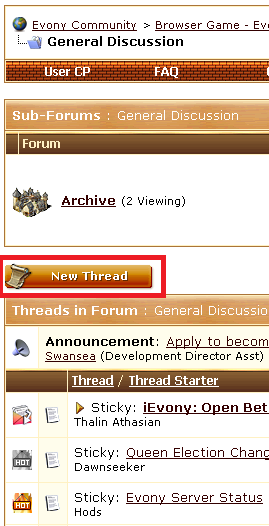 Evony Forum New Thread