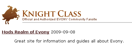 Evony Knight Class Fansite